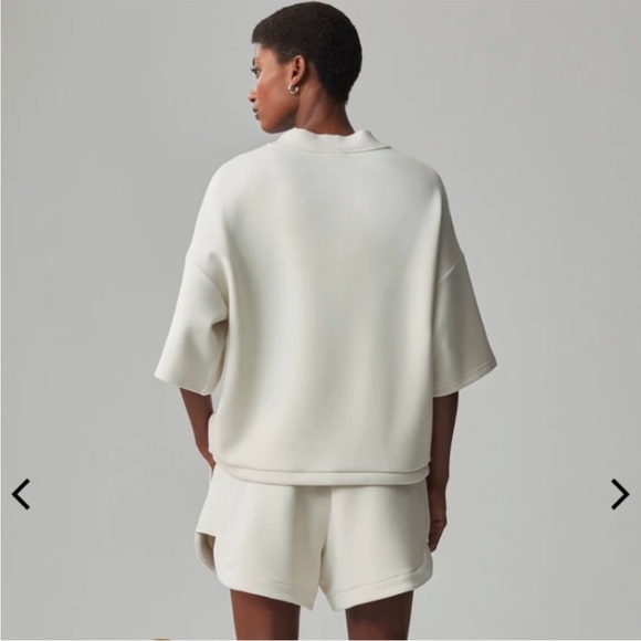 Varley Alden Short Sleeve‎ Sweat Top in Birch - Picture 6 of 10